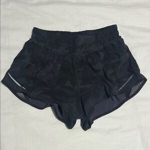 Women's lululemon Black Camouflage Shorts
